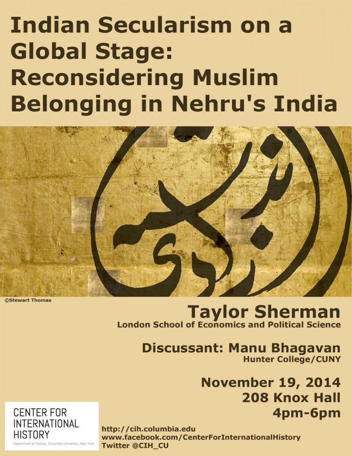 19Nov2014 Indian Secularism on a Global Stage