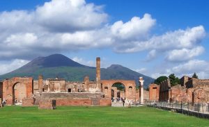 View of the volcano from Pompeii