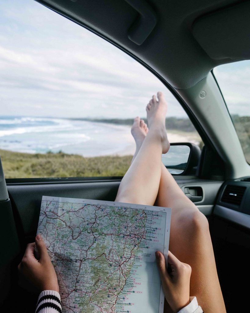 Woman looking at a roadmap