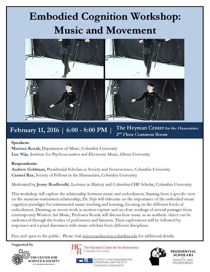Flyer Embodied Cognition Workshop on Music and Movement