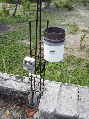 Ile A Vache rain station installed in February 2014.