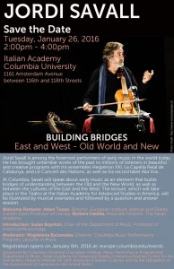 Jordi Savall event flyer
