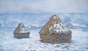 Claude MONET1840–1926 Haystacks, snow effect 1891 Shelburne Museum, Shelburne, VT Image via nga.gov.au