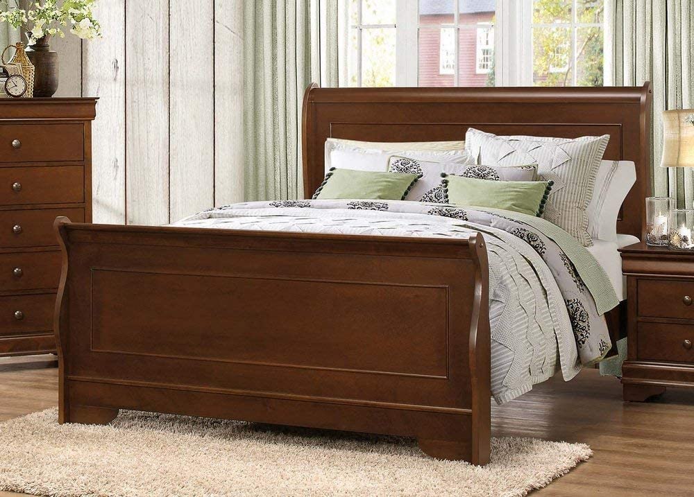 Cherry wood shop sleigh bed