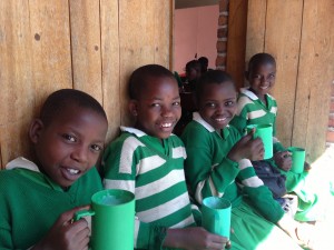 Students at breakfast at Kutamba School
