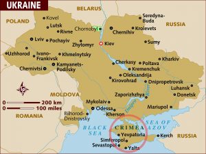 Map of Ukraine from NBC News