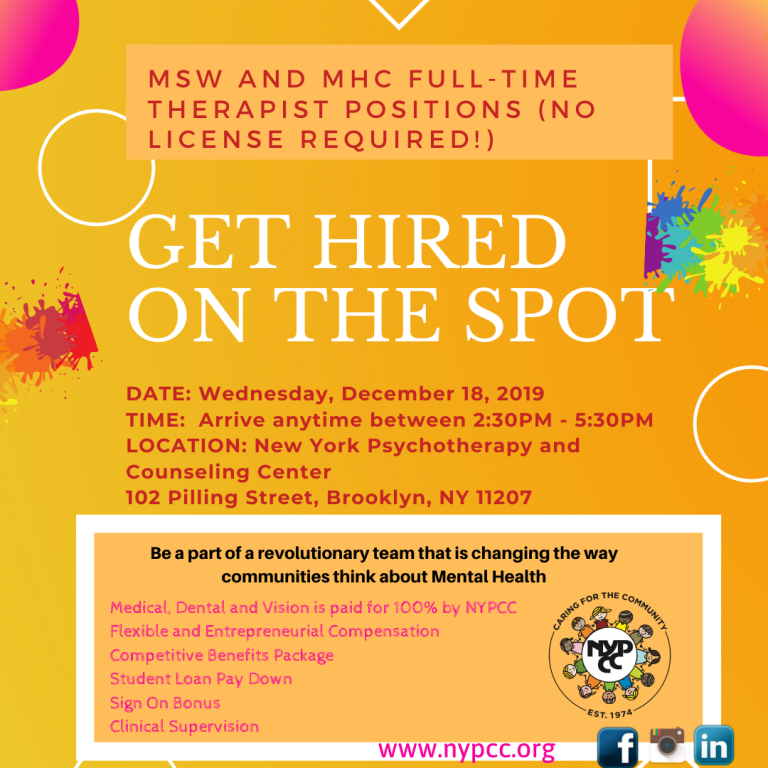 NYPCC Bushwick Open House Interview Day Wednesday, December 18 Office of Career and