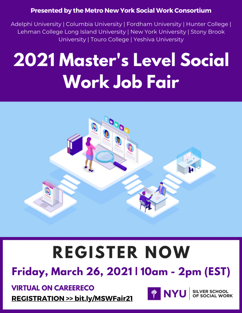 2021 Master’s Level Social Work Virtual Job Fair Friday, March 26