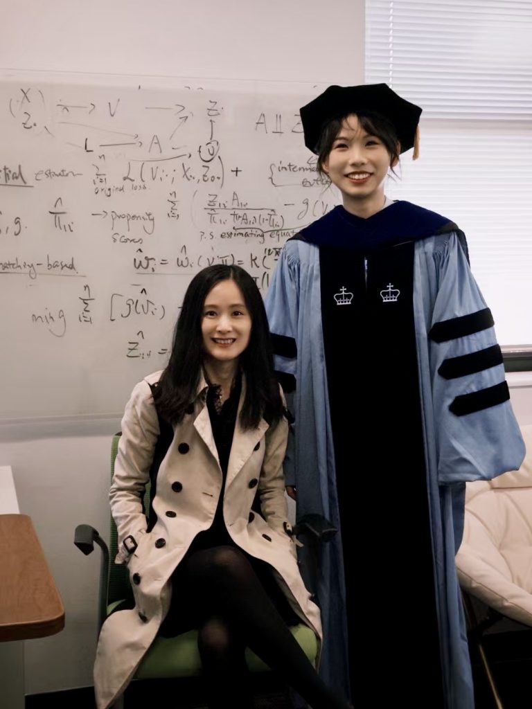 A graduate with Professor Wang