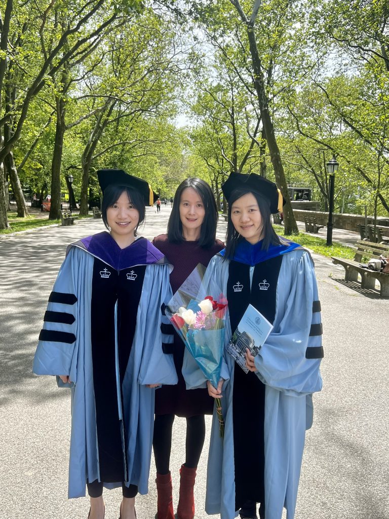 Graduates with Professor Wang